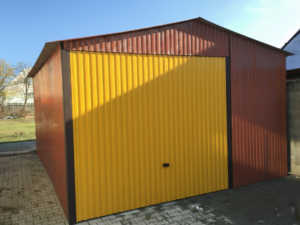 Plechová garáž 4,5×6 m –  světle hnědá/písková  "KUBA 5"