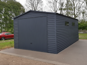 Plechová garáž 4,5×6 x2,5m – grafit "NIKO 5"