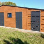 Plechová garáž 9,5×6 m – Garáž 9,5x6m + přístřešek 2x6m"CHRANISLAV"