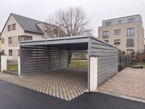 Přístřešek lamelový 6x6m stříbrná barva