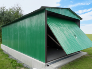 Plechová garáž 3×6 m – zelená "OTA"