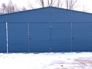 Plechová garáž 12×8 m – grafit 4x dvoukřídlá vrata"ABDELMALEK"