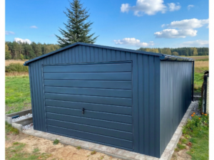 Plechová garáž 4×6 m – grafit tmavý matný "AMIR"