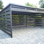 Přístřešek lamelový 4x3m barva grafit/vpředu otevřená