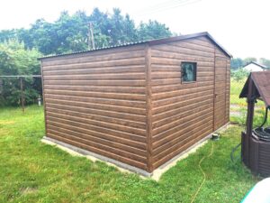 Zahradní domek 4×3m – Zlatý dub/okno "polní CHRPA"