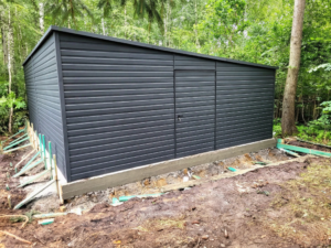 Zahradní domek 6×5m – grafit tmavý matný "rozložitý FIKOVNIK"