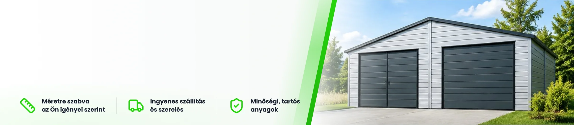Egyedi méretű dupla fémgarázs a TopGaráž gyártótól